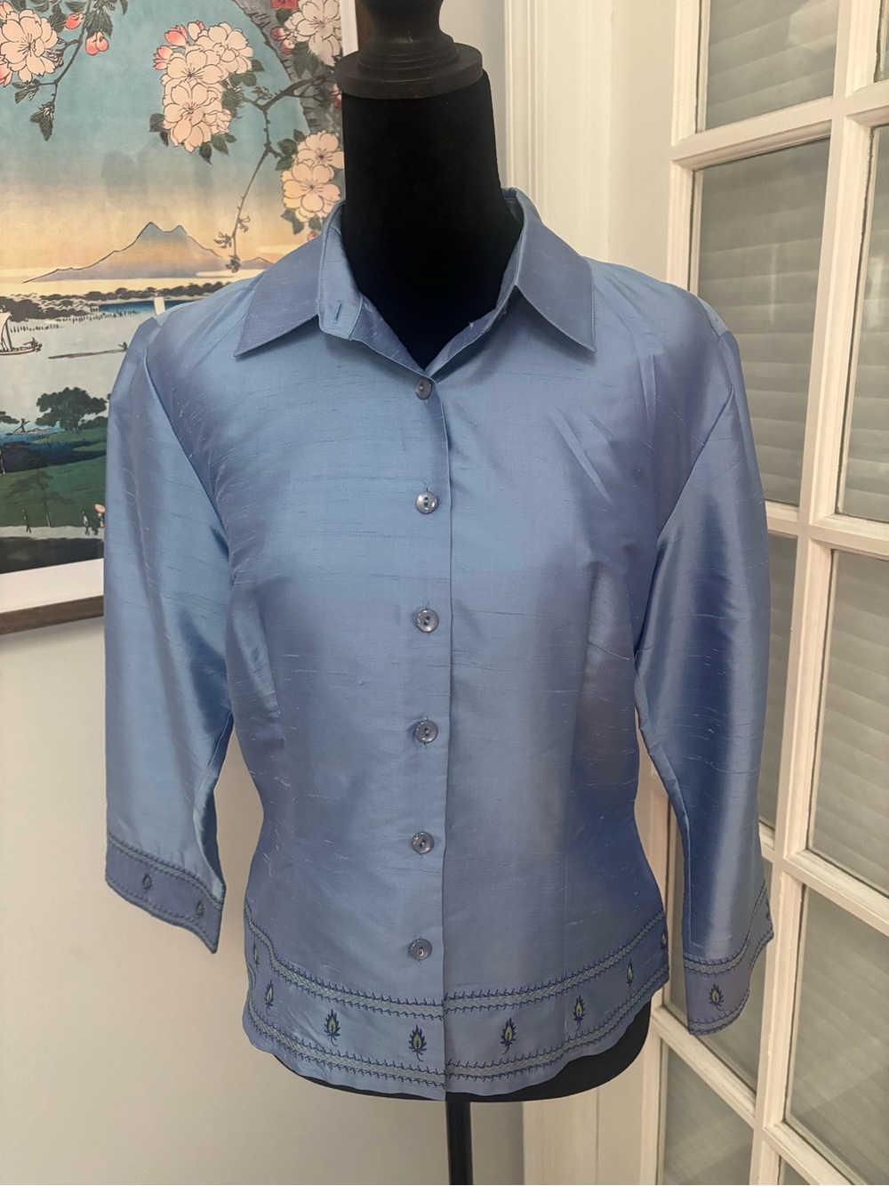 Vintage Ann Taylor 100% Silk Blouse Size 10
